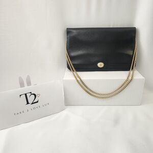 Black Leather Dior Clutch